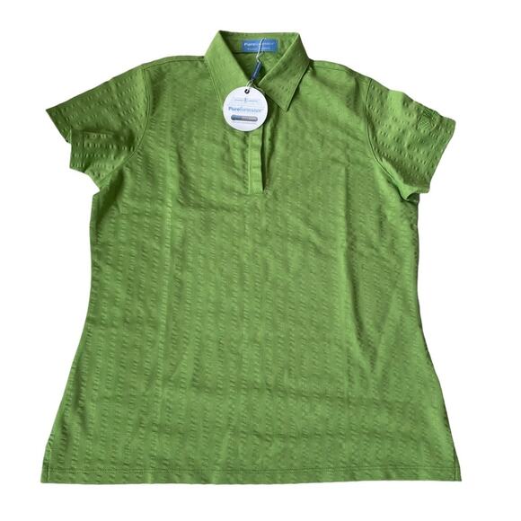 Fairway & Greene Pureformance Golf Polo Shirt Solid Green Apple S NWT - Picture 11 of 11